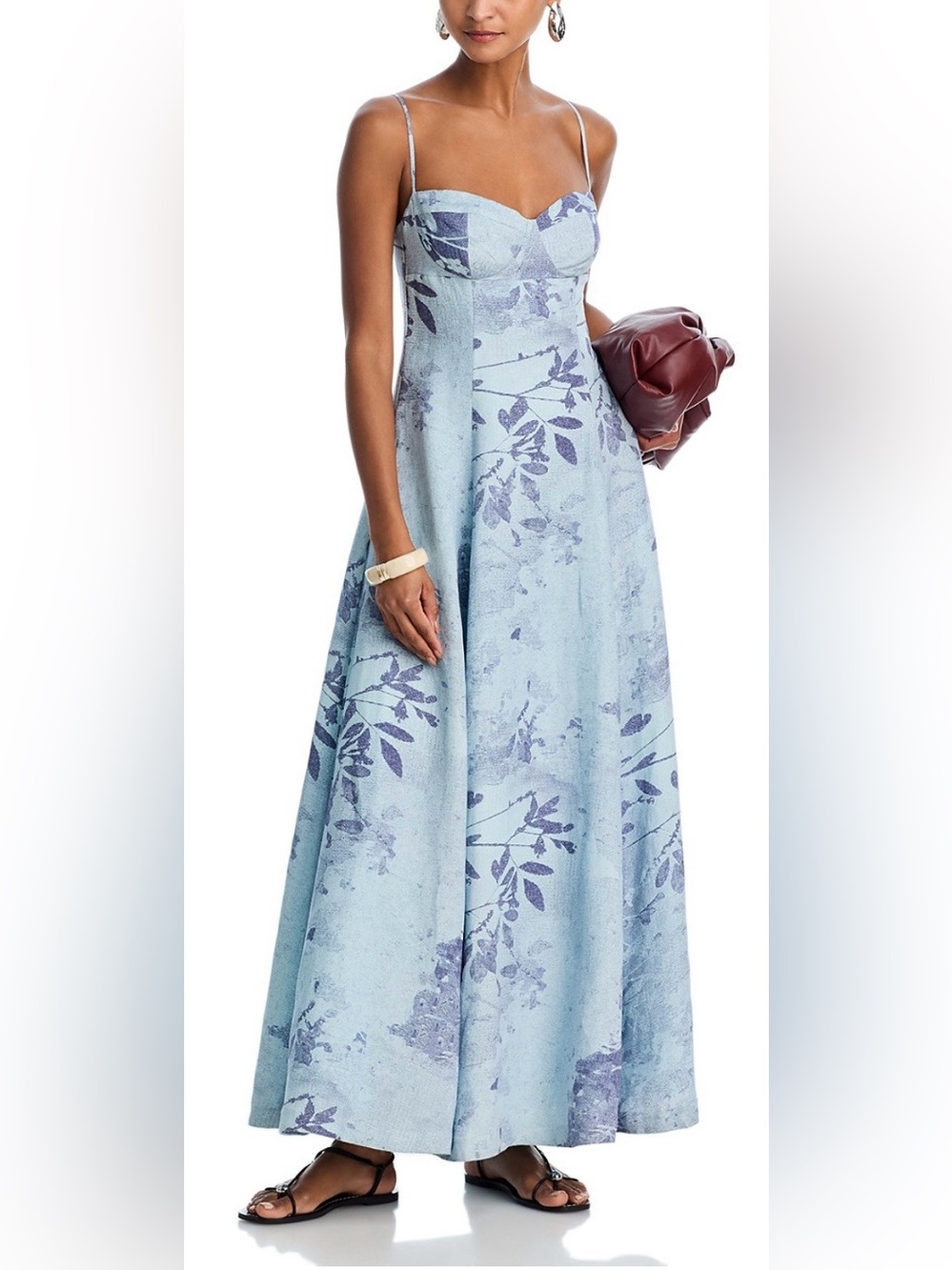 SIMKHAI Rudie Bustier Maxi Dress in Sky Floral